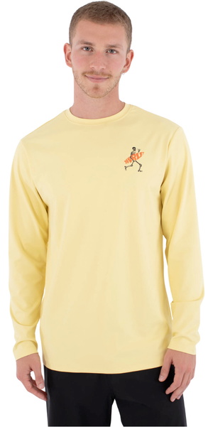 2026 Hurley Mens Regular Flamengue Long Sleeve Rash Vest MLEU00006 - Nectarine